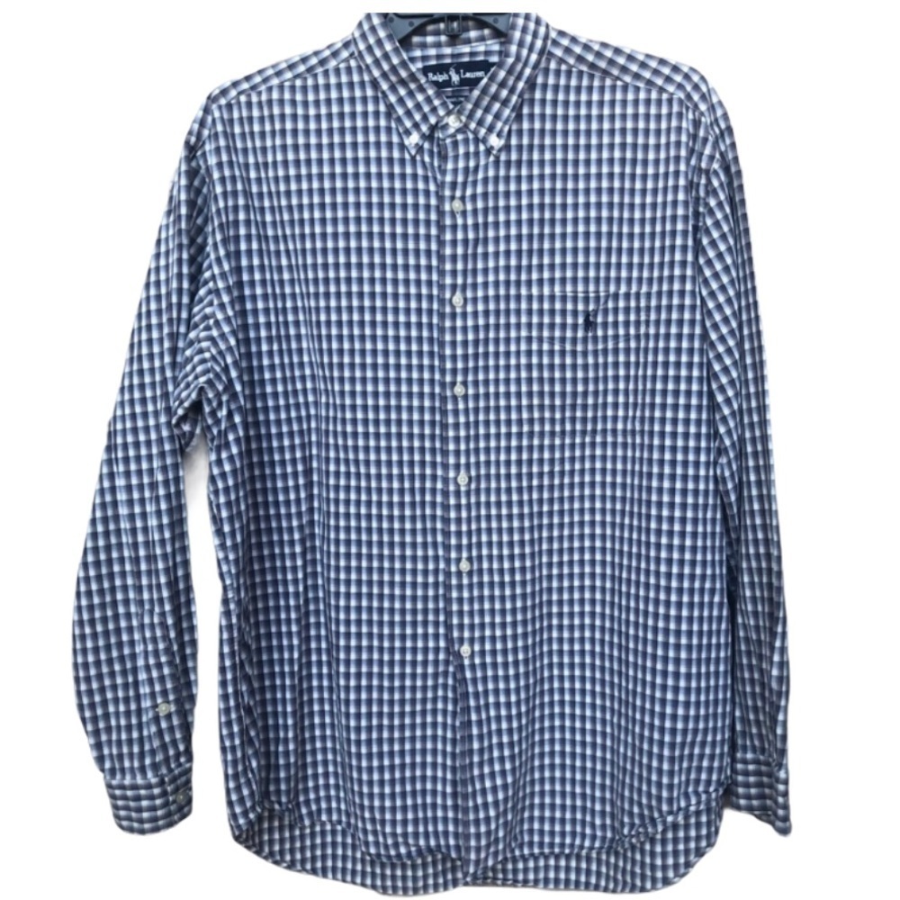 Ralph Lauren "Marlow" Button Down Blue & Grey Sz XL